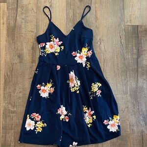 Soprano Navy Floral Spaghetti Strap Dress